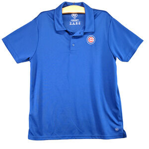 '47 Brand Chicago Cubs Mens Polo Shirt Blue Medium Short Sleeve Embroidered Logo